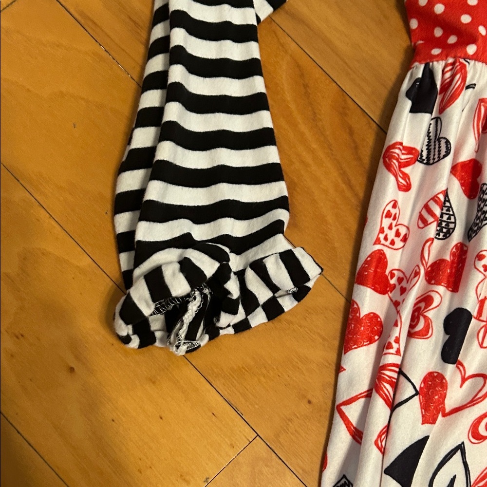 Charming Striped and Heart Kids Dress - Picture 6 of 7